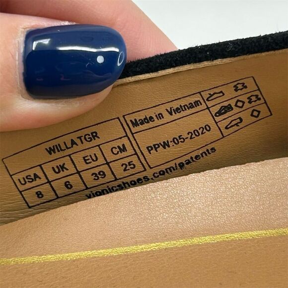 Vionic Willa Women's Slip-On Flats Tiger Stripe Suede Size 8 Brown and Black - Picture 12 of 13